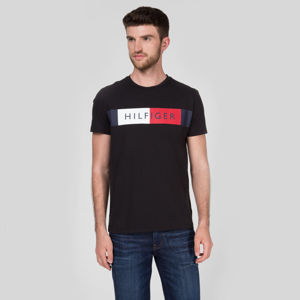 Tommy Hilfiger pánské černé tričko Stripe - XL (83)